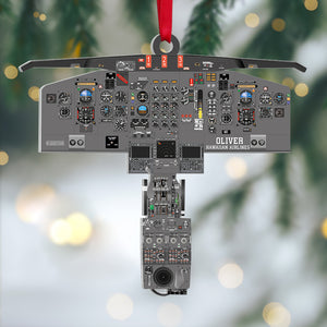 Personalized Plane Dashboard Ornament, Custom Airplane Cockpit, Christmas Tree Decor - Ornament - GoDuckee