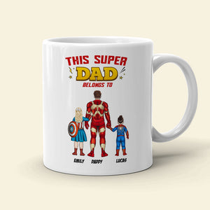 This Super Dad Is Belong To Kids Personalized Mug, Family Gift - Coffee Mug - GoDuckee