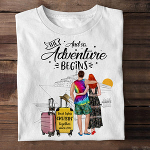 And So, The Adventure Begins Personalized Cruising Couple Shirt Gift For Couple - Shirts - GoDuckee