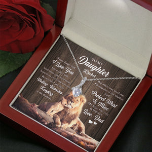 Lion Dad To My Daughter Never Forget That I Love You Personalized Alluring Beauty Necklace - Jewelry - GoDuckee