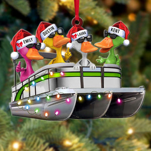 Pontoon Duck Journey Personalized Custom Shape Ornament - Ornament - GoDuckee