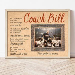 Football Player Coach Personalized Wall Art Gift Thankyou For The Memories - Poster & Canvas - GoDuckee