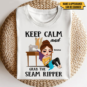 Keep Calm And Grab The Seam Ripper Personalized Sewing Shirts - Shirts - GoDuckee