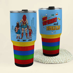 Every Hero Needs Sidekicks Personalized Tumbler Cup, Family Gift-1ACTI090223 - Drinkware - GoDuckee