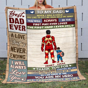 Best Dad Ever Personalized Blanket, Gift For Family - Blanket - GoDuckee