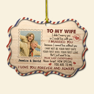 To My Wife I Didn’t Marry You So I Could Live With You Personalized Medallion Acrylic Ornament , Gift For Couple - Ornament - GoDuckee