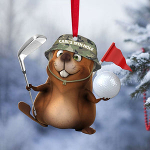 Gopher Playing Golf - Bushwood Country Club - Carl's 19th Hole - Personalized Christmas Ornament - Ornament - GoDuckee