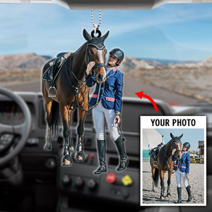 Horse Rider Moment - Personalized Flat Car Ornament - Gift for Horse Lovers - Ornament - GoDuckee