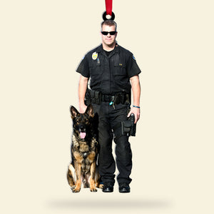 Custom Police Photo Ornament, Christmas Tree Decor - Ornament - GoDuckee