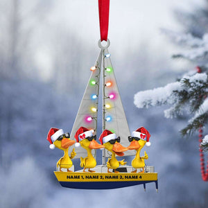 Sailboat Duck - Personalized Christmas Ornament - Couple Gift for Sailboat Lovers - Ornament - GoDuckee