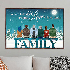 Where Life Begins & Love Never Ends Personalized Heaven Canvas Print, Gift For Family - Poster & Canvas - GoDuckee