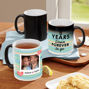 Forever To Go Personalized Magic Mug, Couple Gift - Magic Mug - GoDuckee