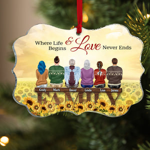 Where Life Begins & Love Never Ends Personalized Family Ornament, Christmas Tree Decor - Ornament - GoDuckee