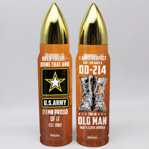 Veteran Bullet Tumbler - Custom Military Unit - I Do Have A DD-214, Military Boots Dogtag - Water Bottles - GoDuckee