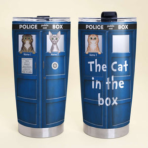 Personalized Cat Lovers Tumbler - Phone Box The Cat In The Box - Tumbler Cup - GoDuckee