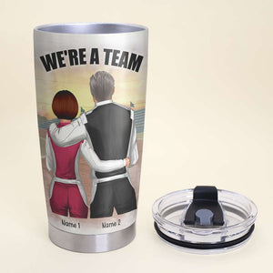 Personalized Racing Couple Tumbler - We're A Team Till Death Do Us Apart - Tumbler Cup - GoDuckee