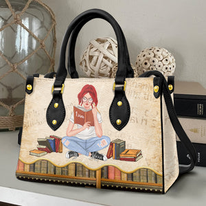 Custom Book Titles Personalized Reading Books Leather Bag Gift For Book Lovers - Leather Bag - GoDuckee