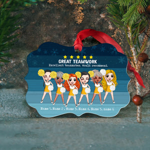 Cheerleader Great Teamwork - Would Recommend - Personalized Ornament - Gift for Cheerleader Team - Ornament - GoDuckee