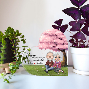 Grow Old Along With Me The Best Is Yet To Be Personalized Couple Plaque, Gift For Couple - Decorative Plaques - GoDuckee
