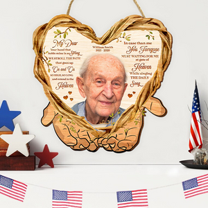 Personalized Memorial Wood Sign For The Loss Of Loved One, Your Hand That Holds Mine Is So Strong - Wood Sign - GoDuckee
