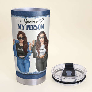What's Tighter Our Jean Or Our Friendship, Personalized Swag Bestie Tumbler - Tumbler Cup - GoDuckee