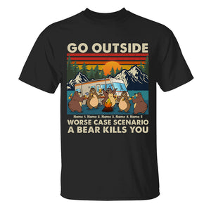 Personalized Camping Gift Shirt For Bear Buddies Go outside Worst case scenario A bear kills you Custom Shirts - Shirts - GoDuckee