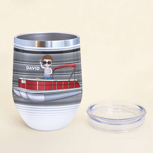 Personalized Pontoon Lover Wine Tumbler -But Did We Sink - Wine Tumbler - GoDuckee