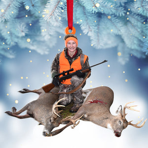 Custom Hunter Photo Ornament, Christmas Tree Decor - Ornament - GoDuckee