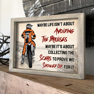 Life Is About Collecting The Scars, Personalized Motocross Canvas Print - Poster & Canvas - GoDuckee