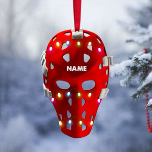 Hockey Helmet Cage - Personalized Christmas Ornament - Christmas Gift For Hockey Lovers - Ornament - GoDuckee