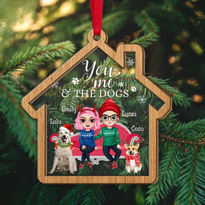 You Me And Dogs, Couple And Pets Mix Ornament Christmas Gift - Ornament - GoDuckee