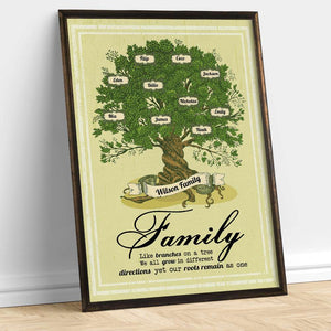 Family Like Branches On A Tree We All Grow In Different Directions Yet Our Roots Remain As One, Family Canvas Poster Gift - Poster & Canvas - GoDuckee