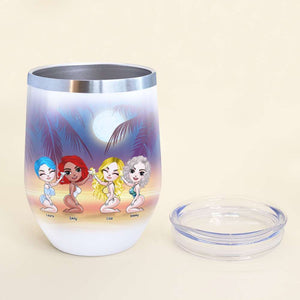 Personalized Bikini Sister Dolls Wine Tumbler - You May Call It Girls Led Night - Cool Summer Girls frd2104 - Wine Tumbler - GoDuckee