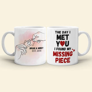 The Day I Met You Couple Personalized White Mug - Coffee Mug - GoDuckee