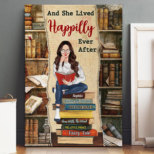 And She Lived Happily Ever After Personalized Canvas Print-Gift For Book Lovers - Poster & Canvas - GoDuckee