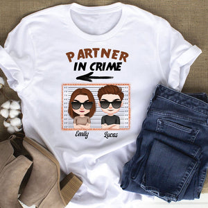 Trouble Maker Partner In Crime Personalized Couple Shirt, Gift For Couple - Shirts - GoDuckee