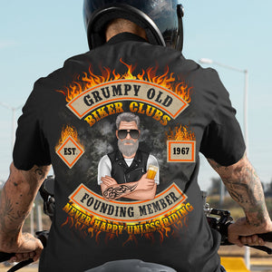 Grumpy Old Biker Clubs Never Happy Unless Riding, Personalized Shirts, Gifts for Bikers - Shirts - GoDuckee