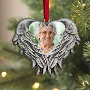 In Loving Memories Of A Loss One in Heaven, Upload Photo Wood Ornament, Gift For Family, Memorial - Ornament - GoDuckee