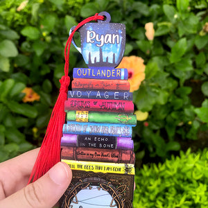 Personalized Outlander Bookmark - Gift For Book Lover - Book Stack Pattern - Bookmarks - GoDuckee