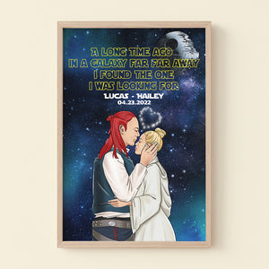 I Found The One I Was Looking For Personalized Galaxy Couple Canvas Print, Gift For Couple - Poster & Canvas - GoDuckee