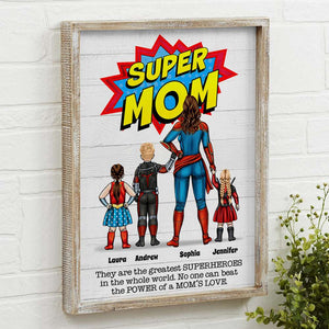 No One Can Beat Super Mom's Love, Personalized Canvas Poster, Mother's Day Gift For Mom - Poster & Canvas - GoDuckee