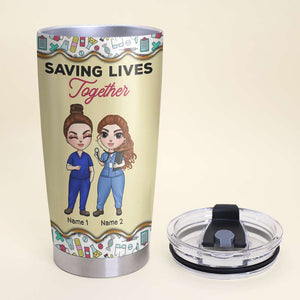 Personalized Nurse Friends Tumbler Cup - Best Crazy Nurse Bestie - - Nurse Doll - Tumbler Cup - GoDuckee