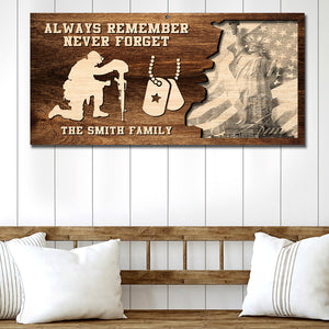 Always Remember Never Forget Personalized Military Layer Wood Art - Wood Sign - GoDuckee