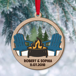 Personalized Camping Couple Ornament, Christmas Tree Decor - Ornament - GoDuckee
