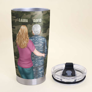 Veteran Dad Veteran Hero Dad, Personalized Tumbler, Gifts for Veteran Dad, Grandpa, Uncle - Tumbler Cup - GoDuckee