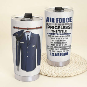 Personalized Airforce Tumbler - The Title Cannot Be Inherited - Uniform On Hanger - Tumbler Cup - GoDuckee