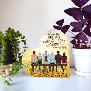 Where Life Begins And Love Never Ends Personalized Family Plaque, Gift For Family - Decorative Plaques - GoDuckee