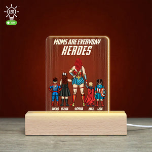 Mom PW-03NATI200223TM Personalized 3D Led Light Wooden Base - Led Night Light - GoDuckee