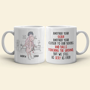 Another Year Older, Naughty Old Couple White Mug - Coffee Mug - GoDuckee