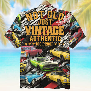Not Old Just Vintage Authentic - Custom Classic Car Photo Hawaiian Shirt - Gift For Car Lovers - Hawaiian Shirts - GoDuckee